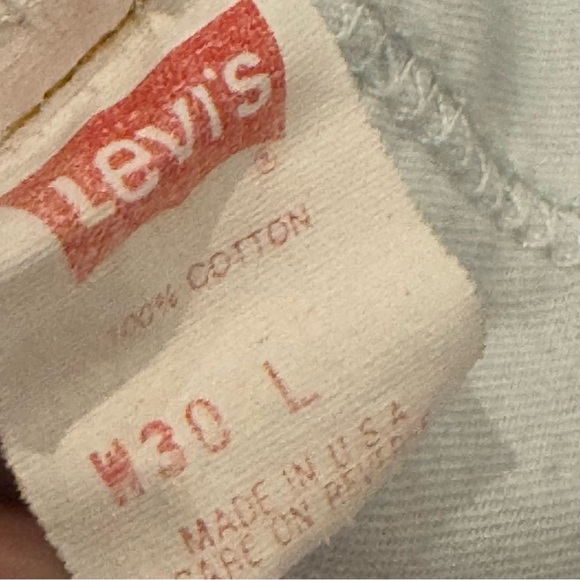 Vintage 80s Levis 550 Shorts Mens 30 Blue Denim Orange Tab Light Wash Jorts - Picture 7 of 9